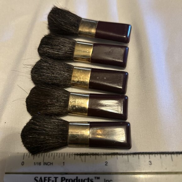 Powder Foundation Blush Brush with Plum Handle Lot Of 5 Fit Some Compacts New - Picture 2 of 4